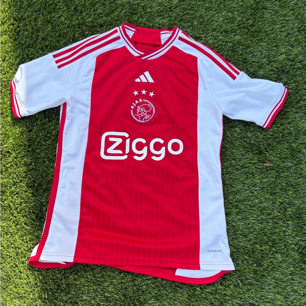 Adidas Red and White Ajax Jersey